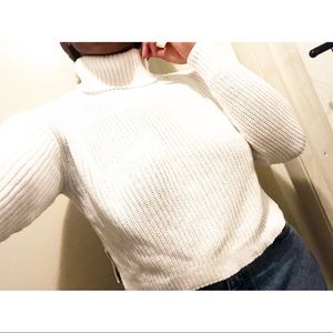 White Cropped Sweater (also available in blue)